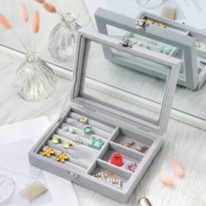 صندوق مجوهرات بغطاء شفاف